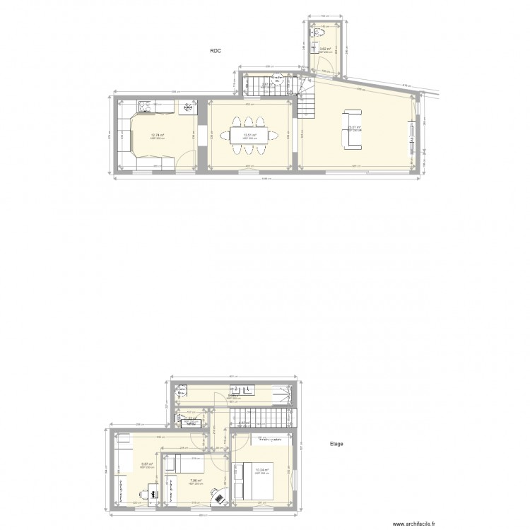 obs2. Plan de 11 pièces et 96 m2