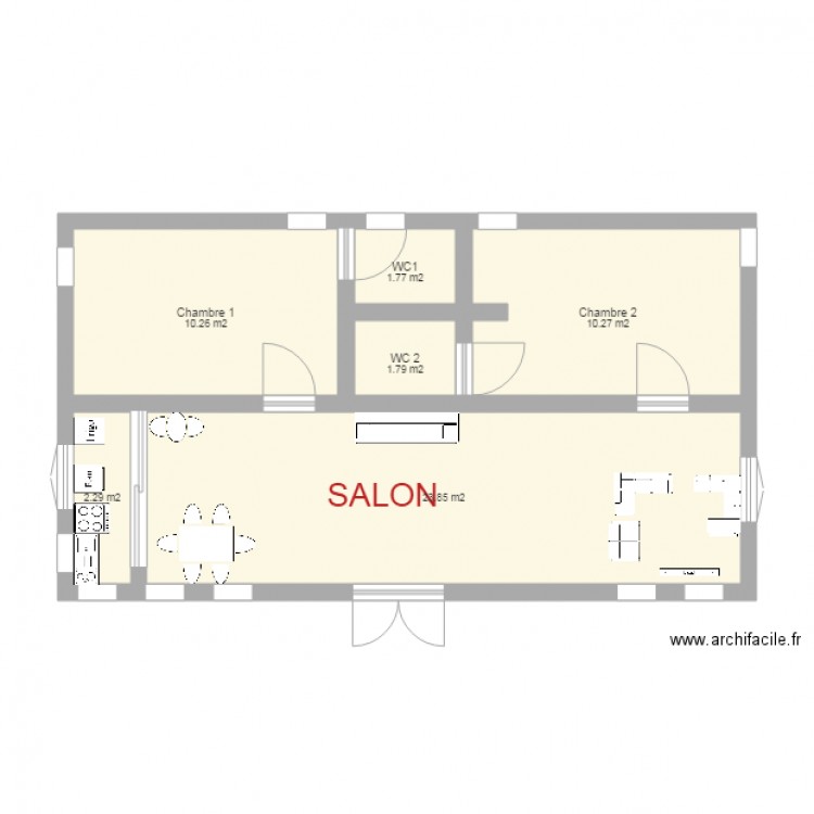 Etiquettes Chambres et salon. Plan de 0 pièce et 0 m2