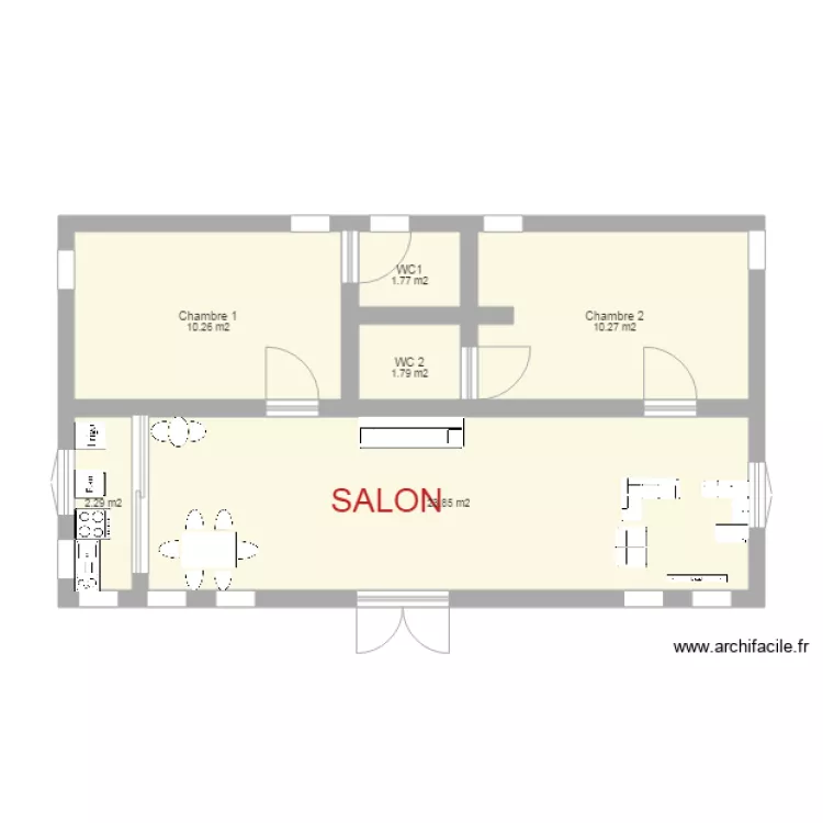 Etiquettes Chambres et salon. Plan de 