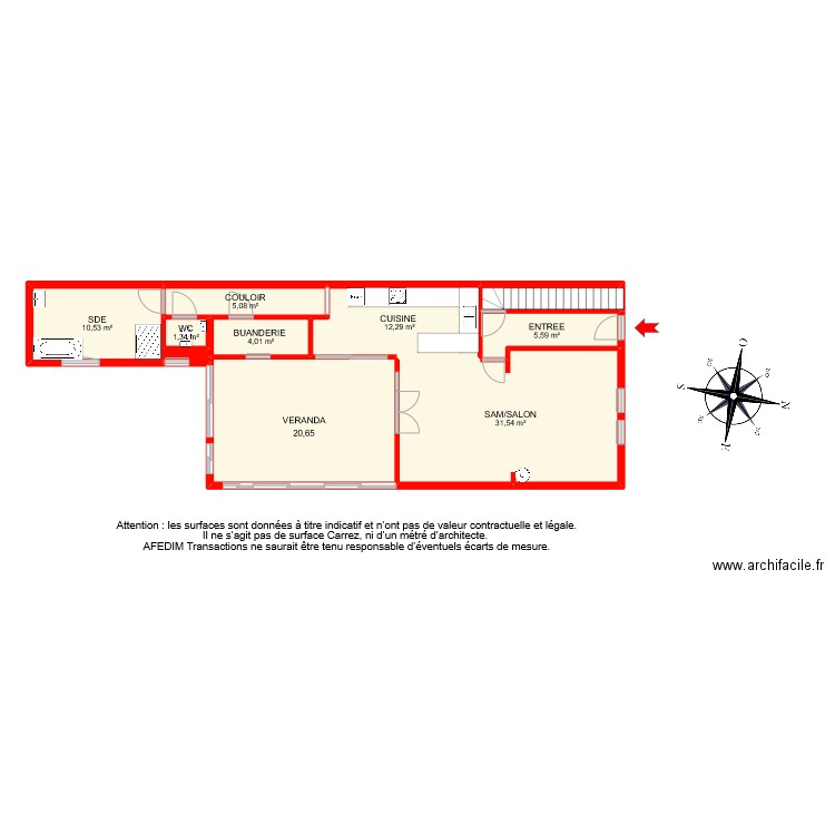 BI9251 RDC. Plan de 10 pièces et 100 m2