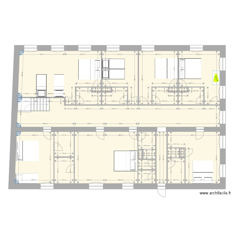 RodinEtageProjet3 avec meubles. Plan de 0 pièce et 0 m2