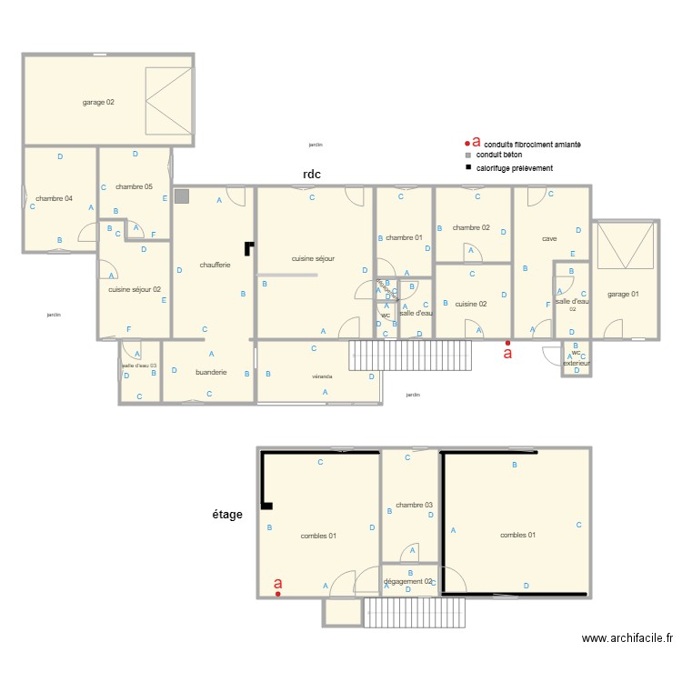 INDIVISION ORCEAU amiante. Plan de 0 pièce et 0 m2