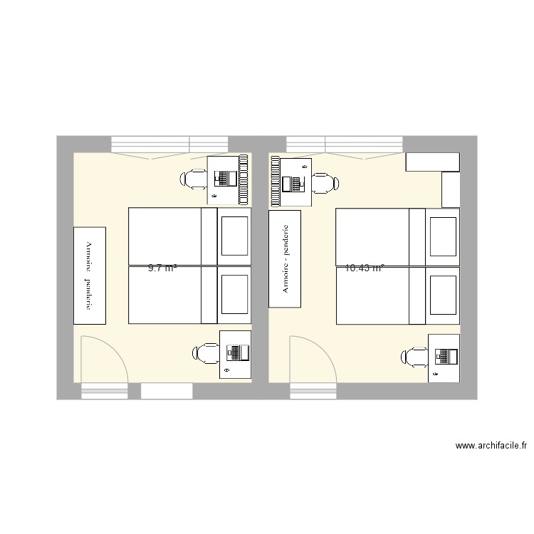 aménagement chambres enfants. Plan de 0 pièce et 0 m2