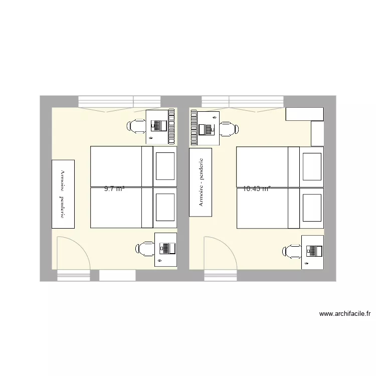 am&eacute;nagement chambres enfants. Plan de 