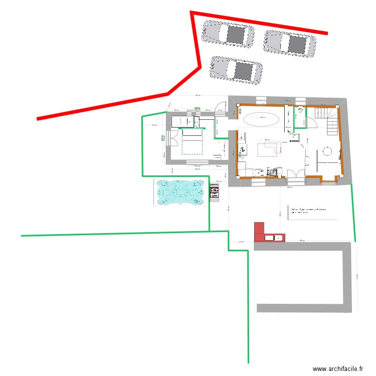 rdc avec limite et terrasse pour bassin de rétention2. Plan de 0 pièce et 0 m2