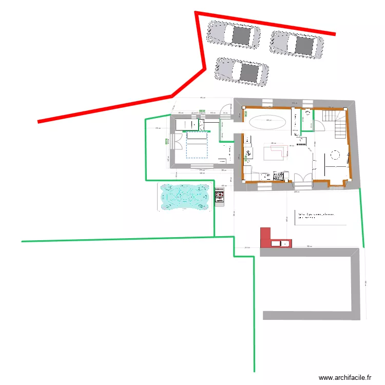 rdc avec limite et terrasse pour bassin de r&eacute;tention2. Plan de 