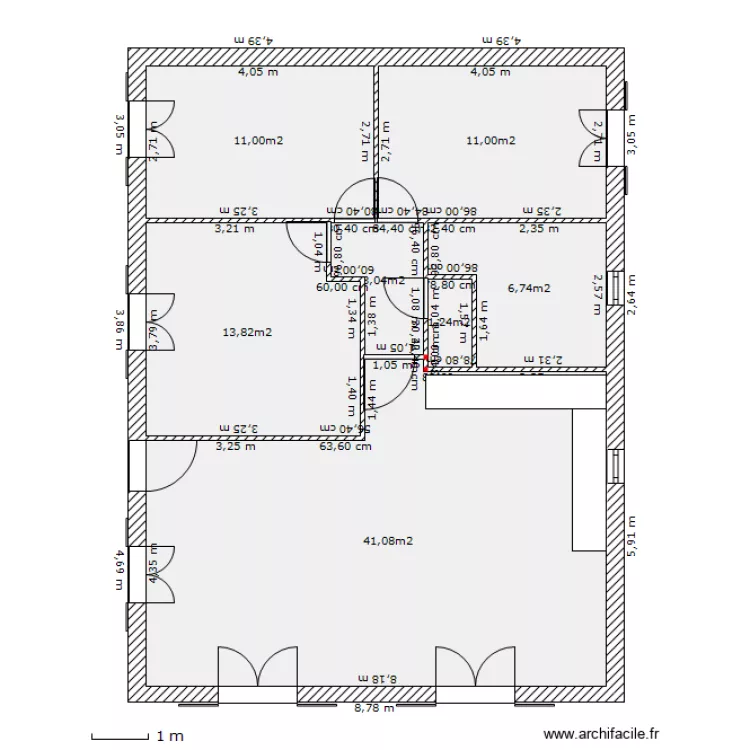 maison sandrine rectangle. Plan de 