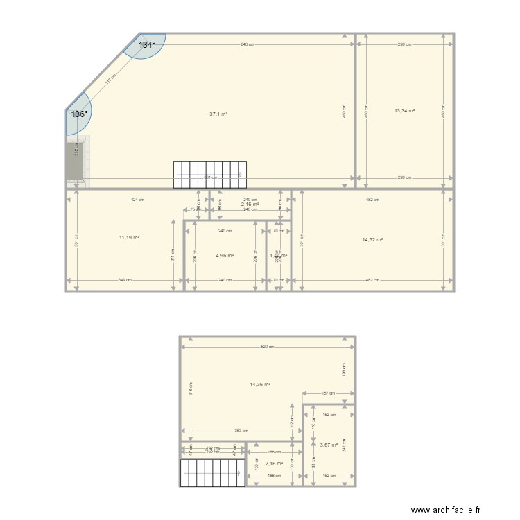 stutz. Plan de 12 pièces et 107 m2