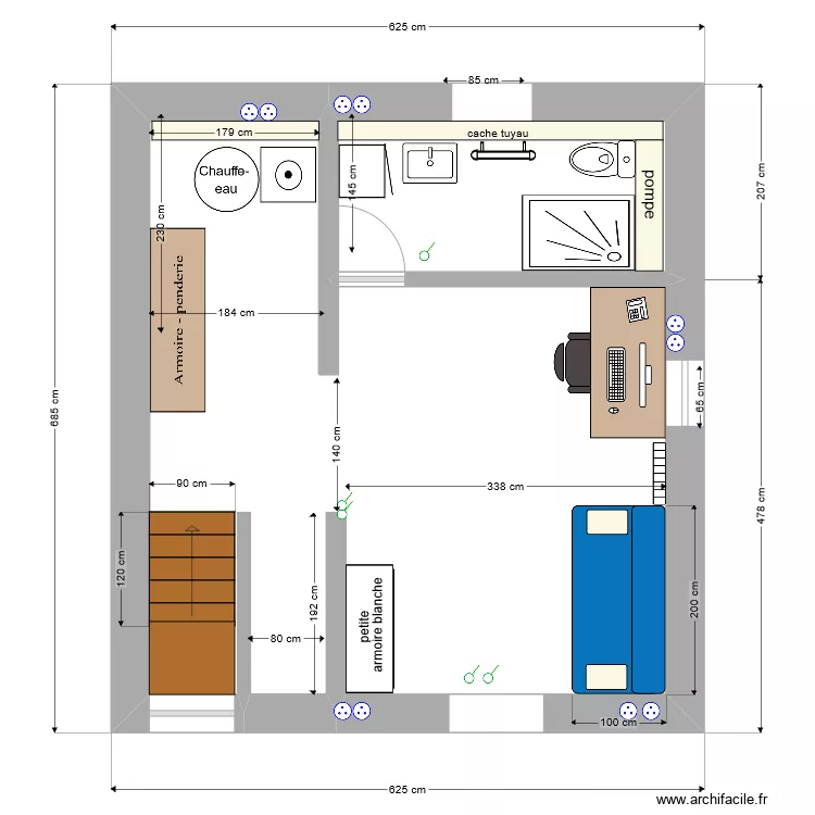 sous-sol plan rapproch&eacute;. Plan de 