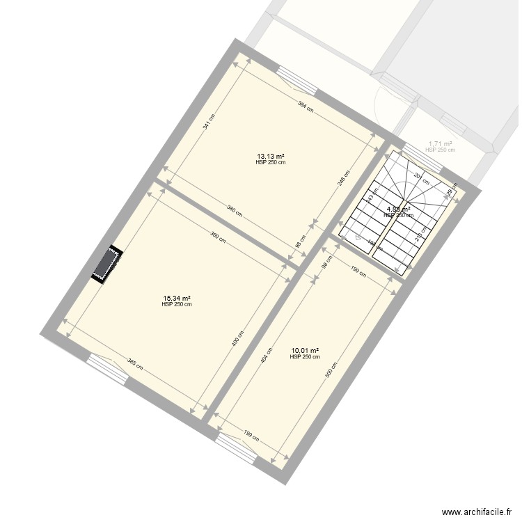 St J dA. Plan de 16 pièces et 264 m2