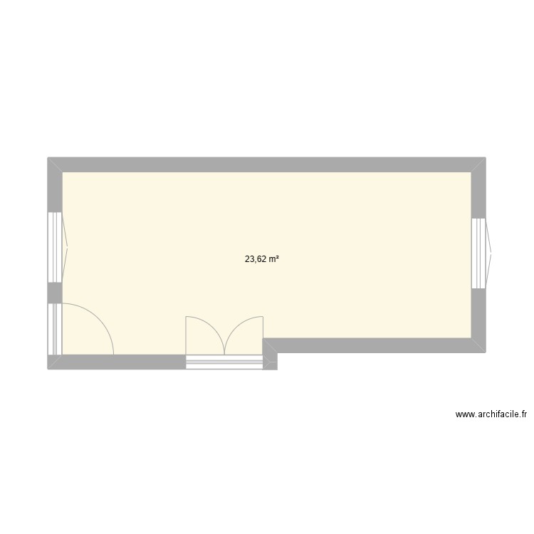 cuisine. Plan de 1 pièce et 24 m2