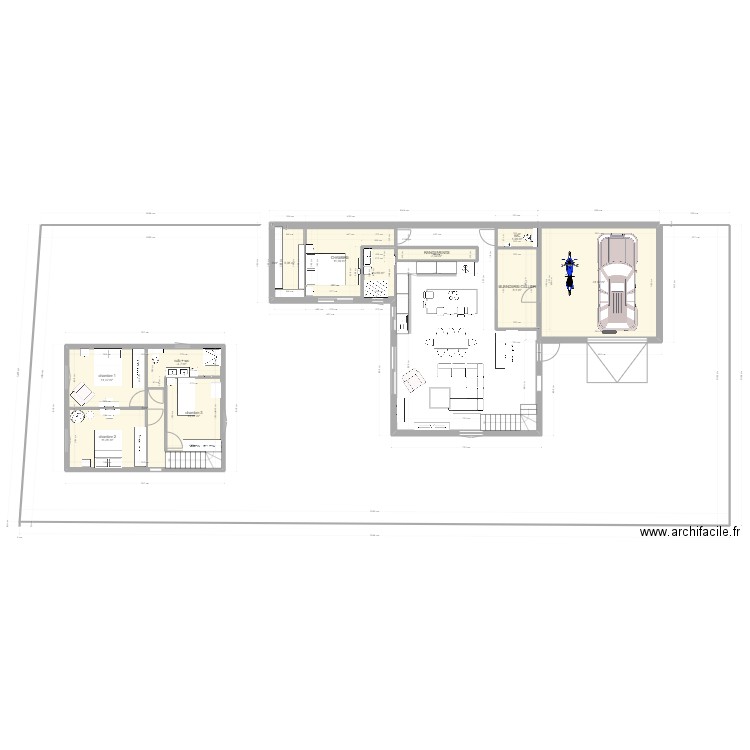 MAISON 2. Plan de 13 pièces et 149 m2