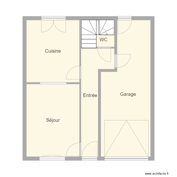 perdereau rdc. Plan de 5 pièces et 49 m2