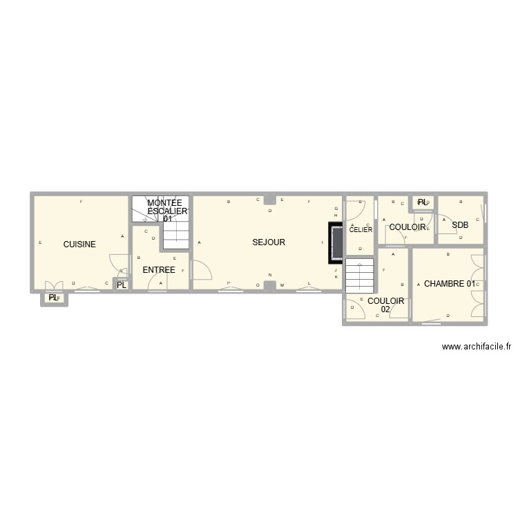 PLAN RDC BEAUVOISIN PLB. Plan de 16 pièces et 43 m2