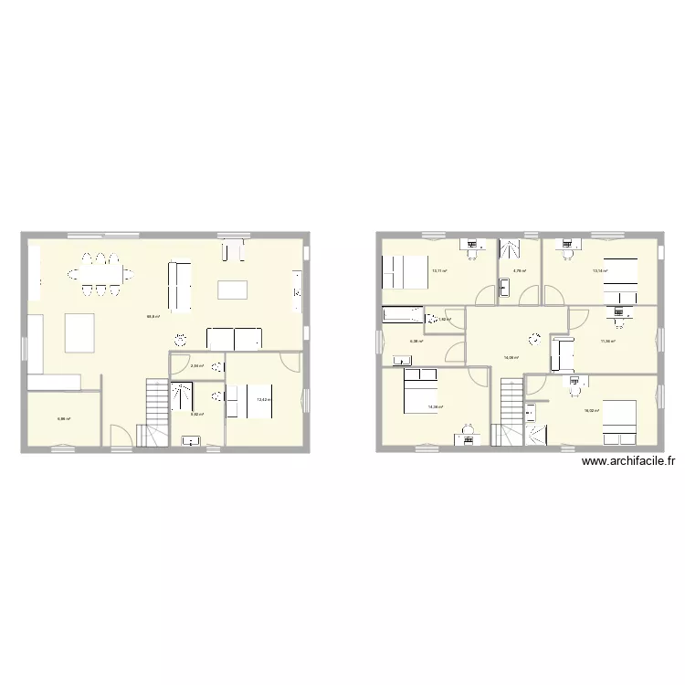 plan maison 125CD par d&eacute;pit. Plan de 