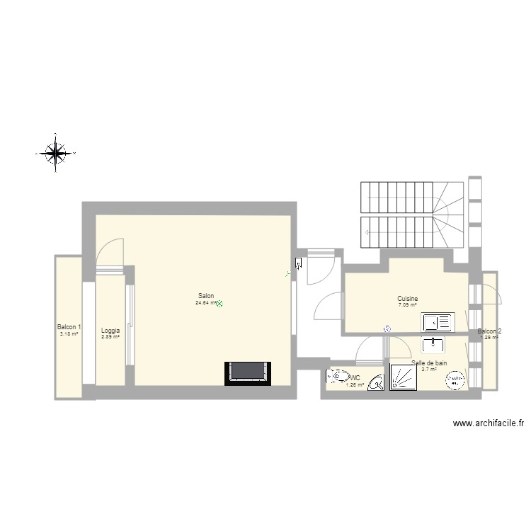 Plan de l appartement 2. Plan de 0 pièce et 0 m2