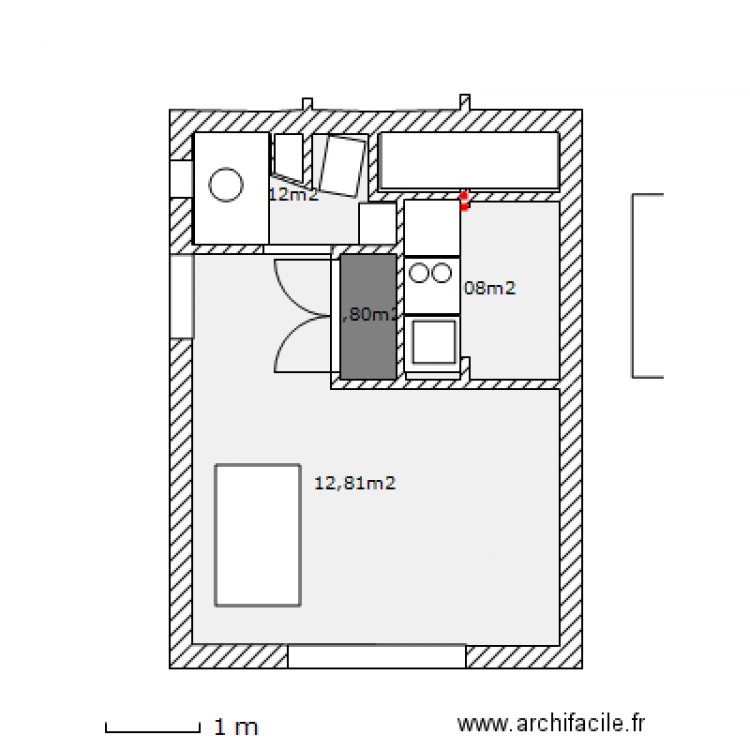 23M². Plan de 0 pièce et 0 m2