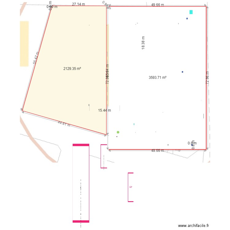 SCI surface parcelles. Plan de 0 pièce et 0 m2