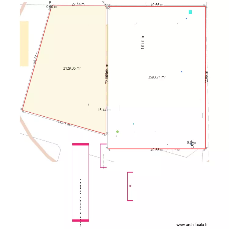 SCI surface parcelles. Plan de 