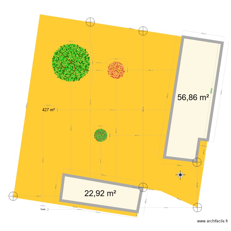 PLAN DE MASSE INITIAL. Plan de 2 pièces et 80 m2