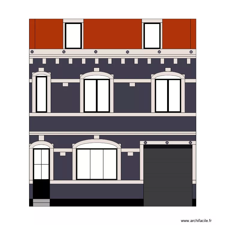 Sablière façade. Plan de Sablière façade. Plan de