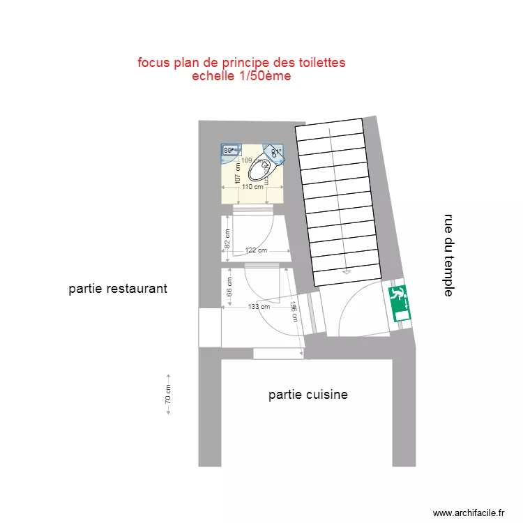 TOILETTES CHEZ MAX. Plan de 