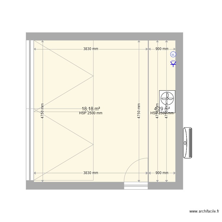 Casa CR GARAGE. Plan de 2 pièces et 22 m2