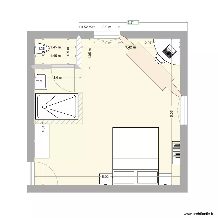 Chambre 2 V2. Plan de Chambre 2 V2. Plan de