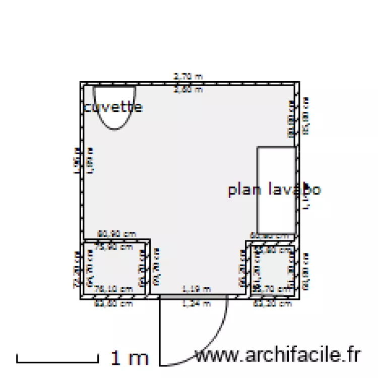 toilettes HANDICAPES. Plan de toilettes HANDICAPES. Plan de