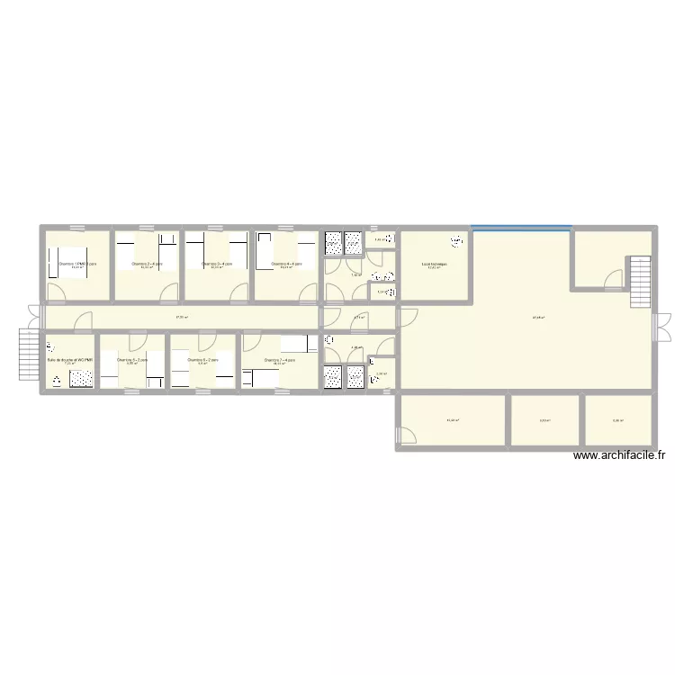Auberge avec &eacute;tage. Plan de 