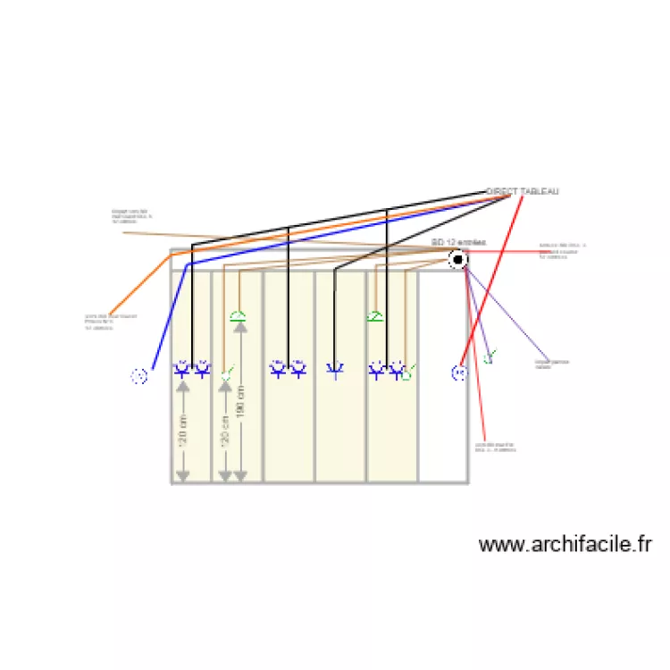 Cuisine mur Nord. Plan de 