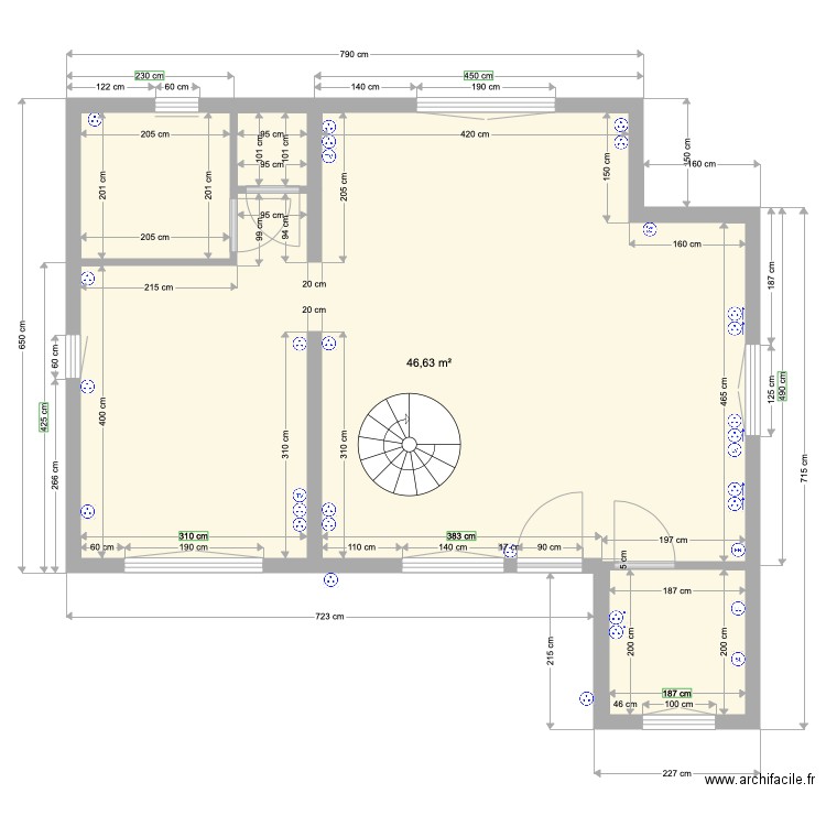 Elec Chambre en haut Chalet Marina Mesures Bon . Plan de 0 pièce et 0 m2