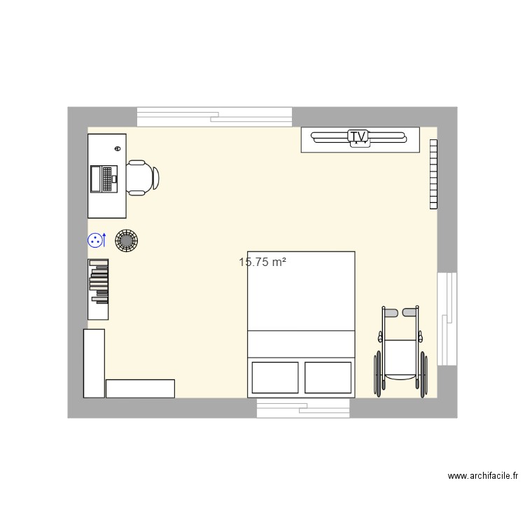 chambre. Plan de 0 pièce et 0 m2