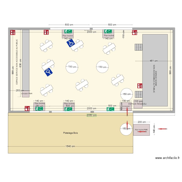 CHAPITEAU MONT PLAGE TYPE P 3 PMR. Plan de 1 pièce et 200 m2