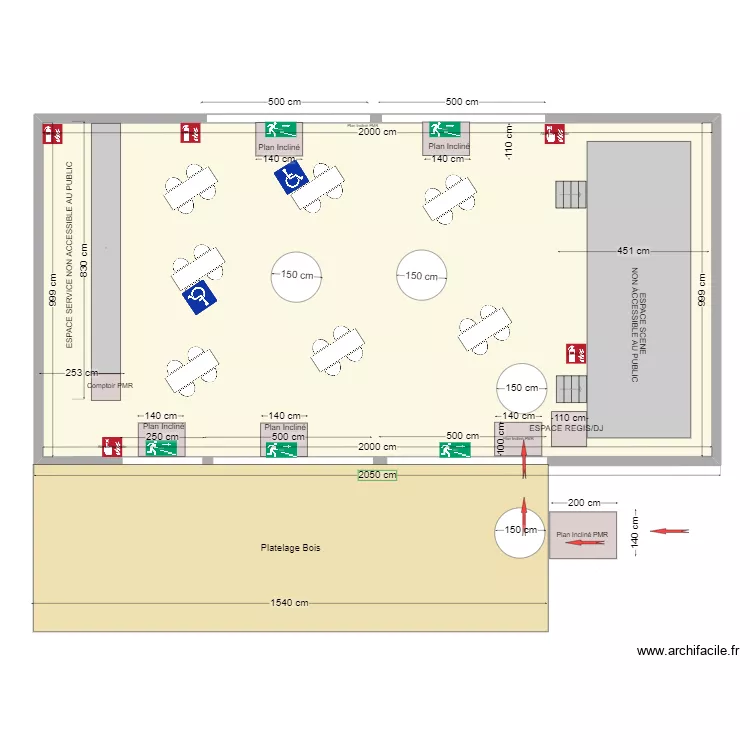 CHAPITEAU MONT PLAGE TYPE P 3 PMR. Plan de 