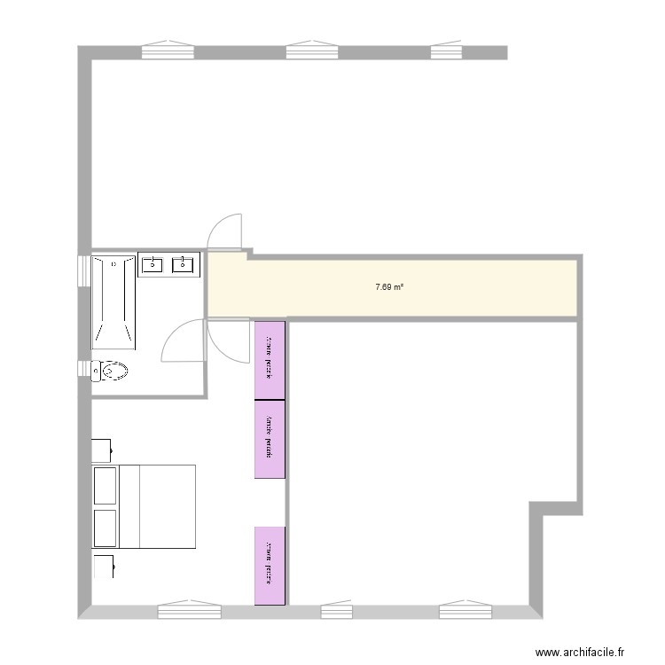 suite parentale 31 12 à 15h00. Plan de 0 pièce et 0 m2