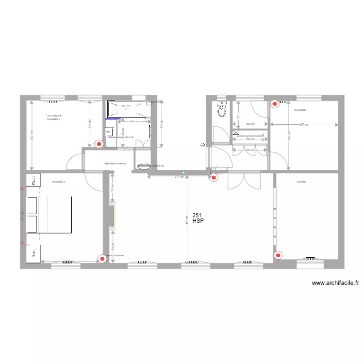 emplacement thermostats. Plan de emplacement thermostats. Plan de