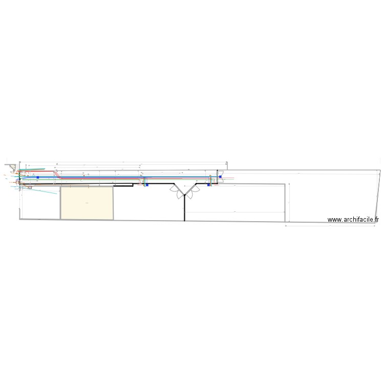 Implantation des réseaux E 1 V. Plan de 4 pièces et 122 m2