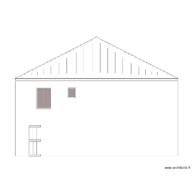 façade sud. Plan de 0 pièce et 0 m2