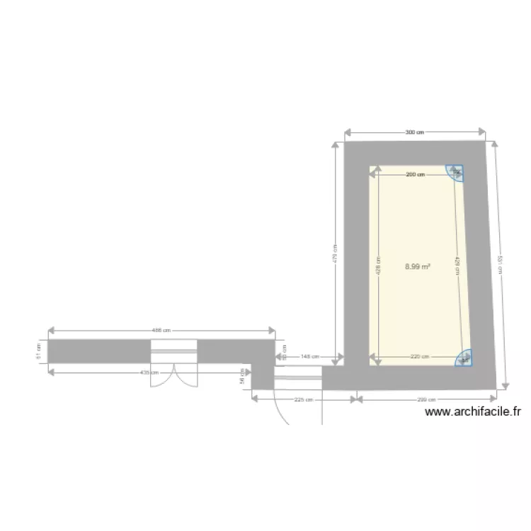 cuisine existant. Plan de 