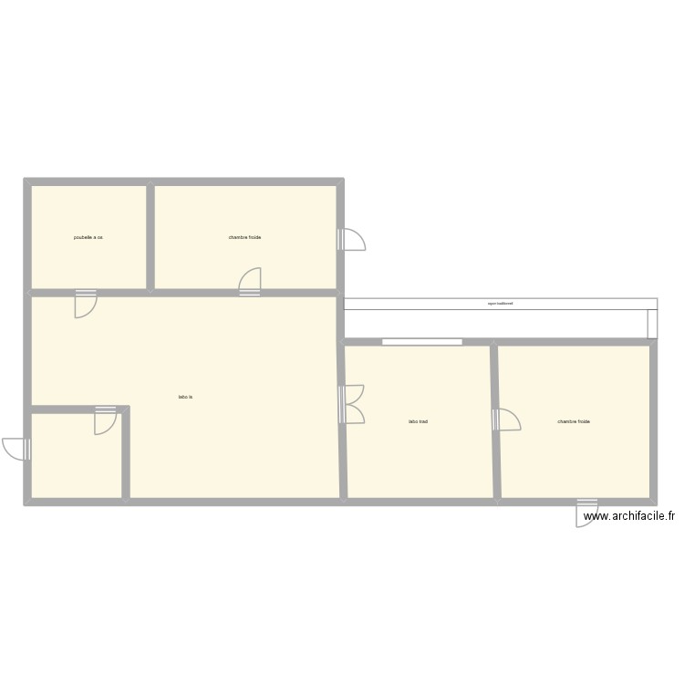 boucherie. Plan de 5 pièces et 190 m2