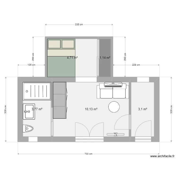 studio. Plan de 