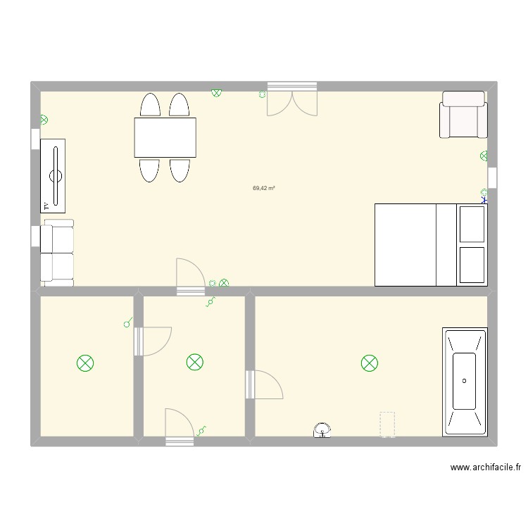 chambre. Plan de 0 pièce et 0 m2