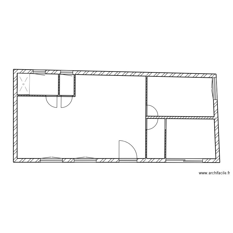 Plan vierge. Plan de 6 pièces et 69 m2