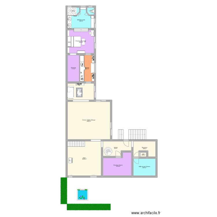 Maison 2. Plan de 14 pièces et 152 m2
