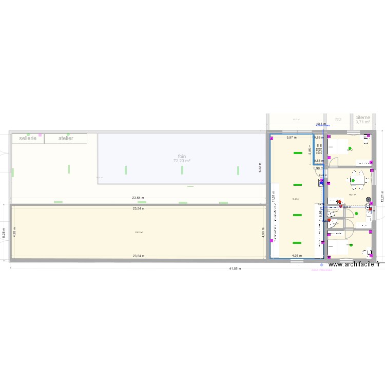 plan avec plomberie élec 2. Plan de 29 pièces et 610 m2