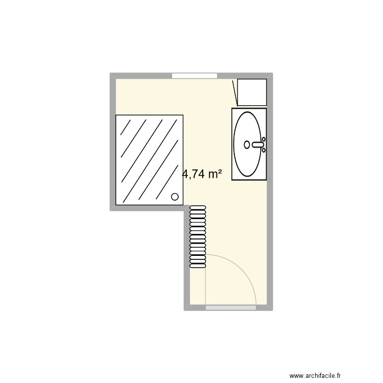 stagiaires. Plan de 1 pièce et 5 m2