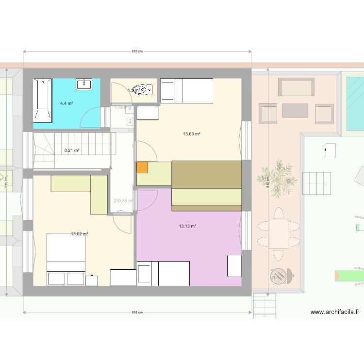 Projet 20200730 Cuisine bar V2. Plan de 0 pièce et 0 m2