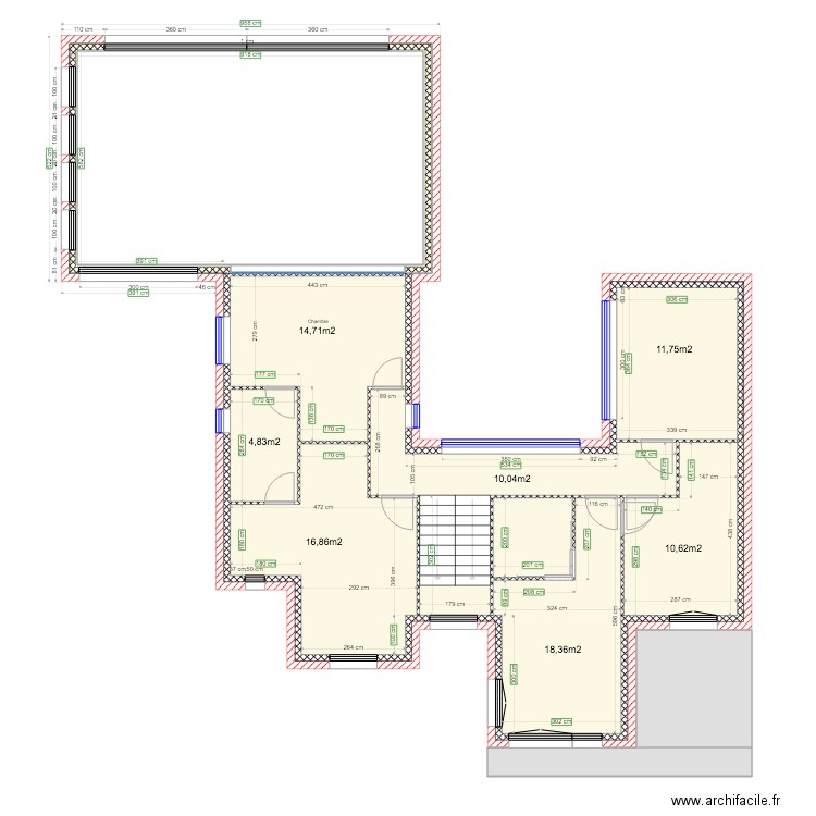 GUEUX ETAGE PLACO1 1e tranche. Plan de 0 pièce et 0 m2