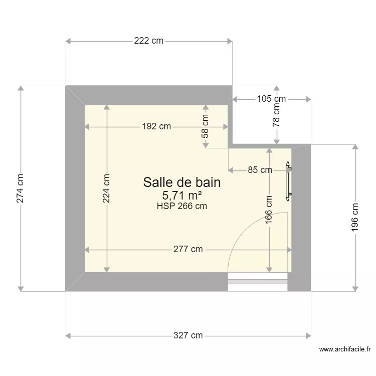 Salle de bain St FIRMIN. Plan de 